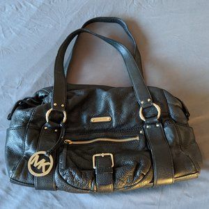 Michael Kors Black Pebbled Leather Pocketed Hobo